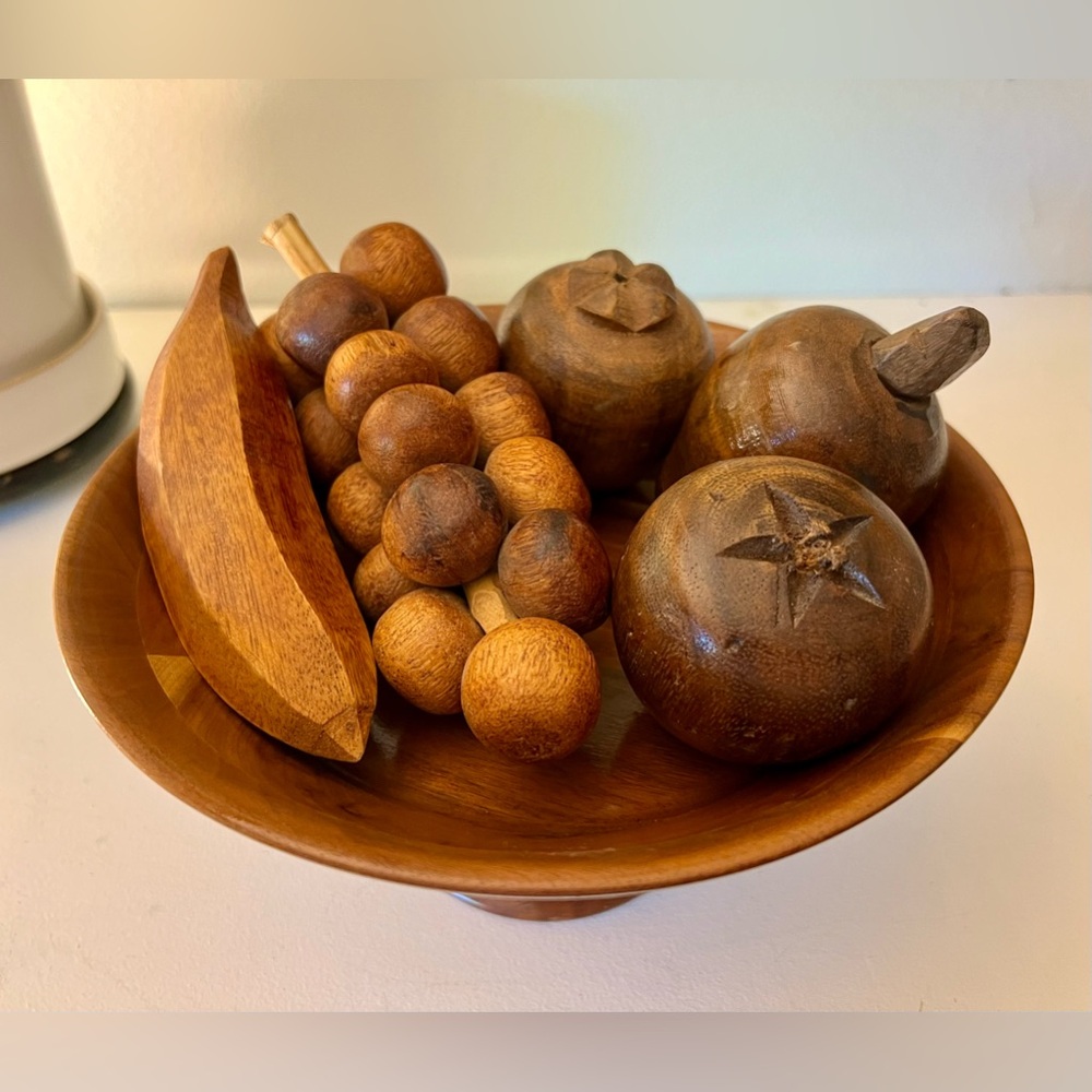 Vintage carved wooden fruit